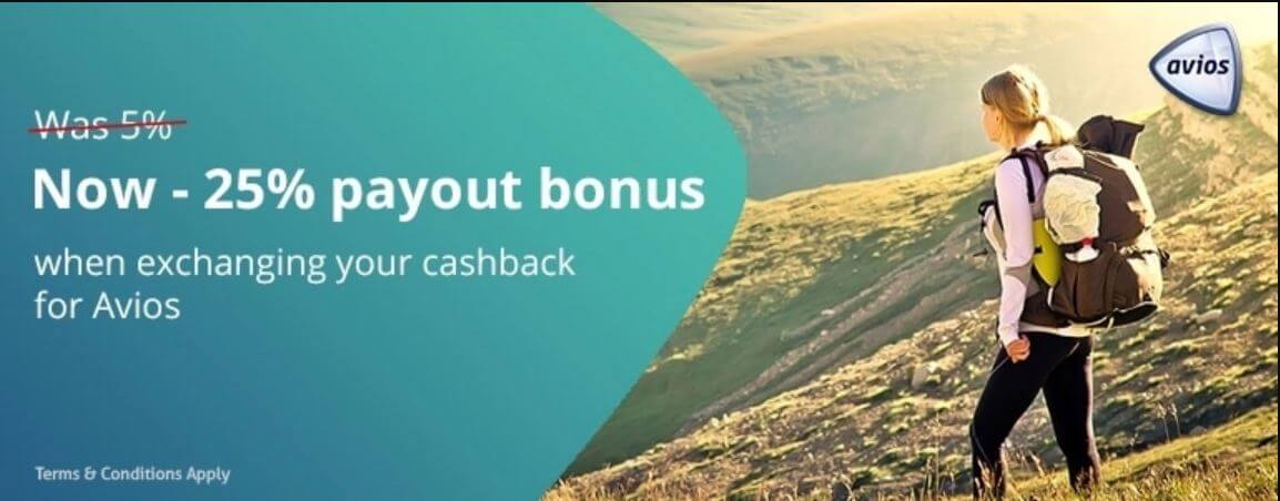 25% Bonus TopCashback funds to Avios