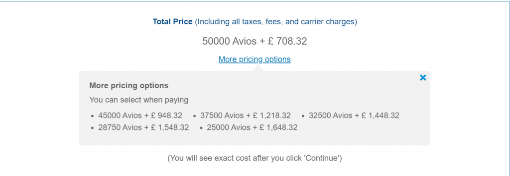 New Pricing Options With BA Amex 2-4-1 Voucher