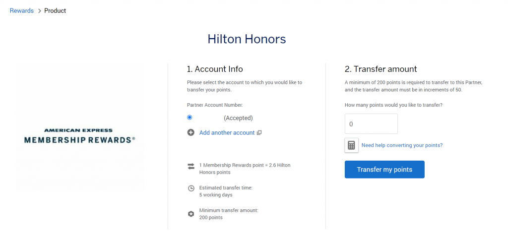 Hilton Transfer Bonus