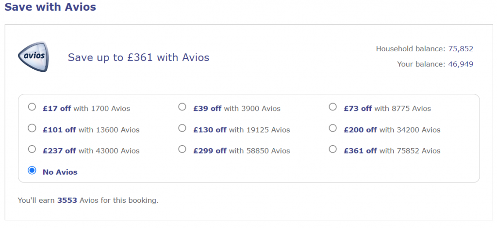 Pay for BA Holiday using Avios
