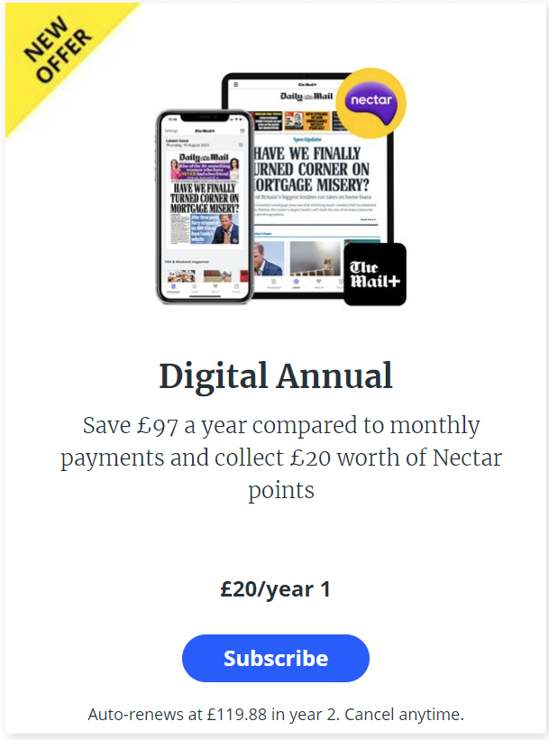 Daily Mail Digital Annual Subscription